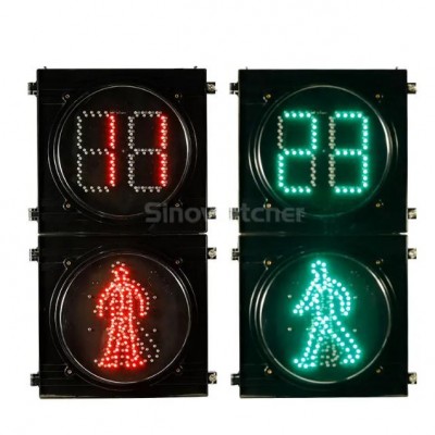 300mm Red and Green Countdown Timer +Red Static Green Dynamic Pedestrian Crossing Light