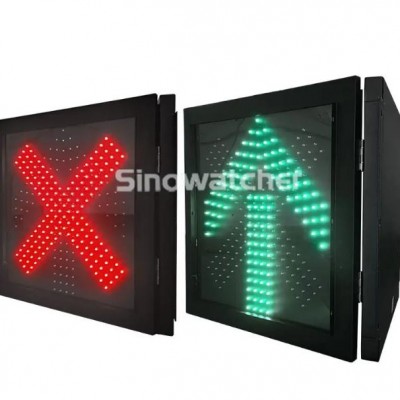 600mm Clear Lens Red Cross + Green Arrow Lane Control Sign Light